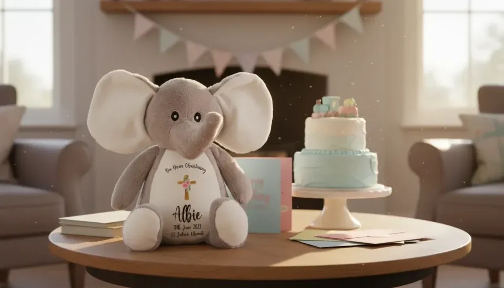 Crafted Memories Personalised Baptism Elephant Plush Toy