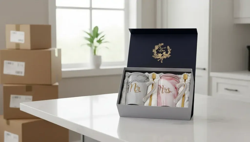 Doublewhale Mr and Mrs Marble Coffee Mugs