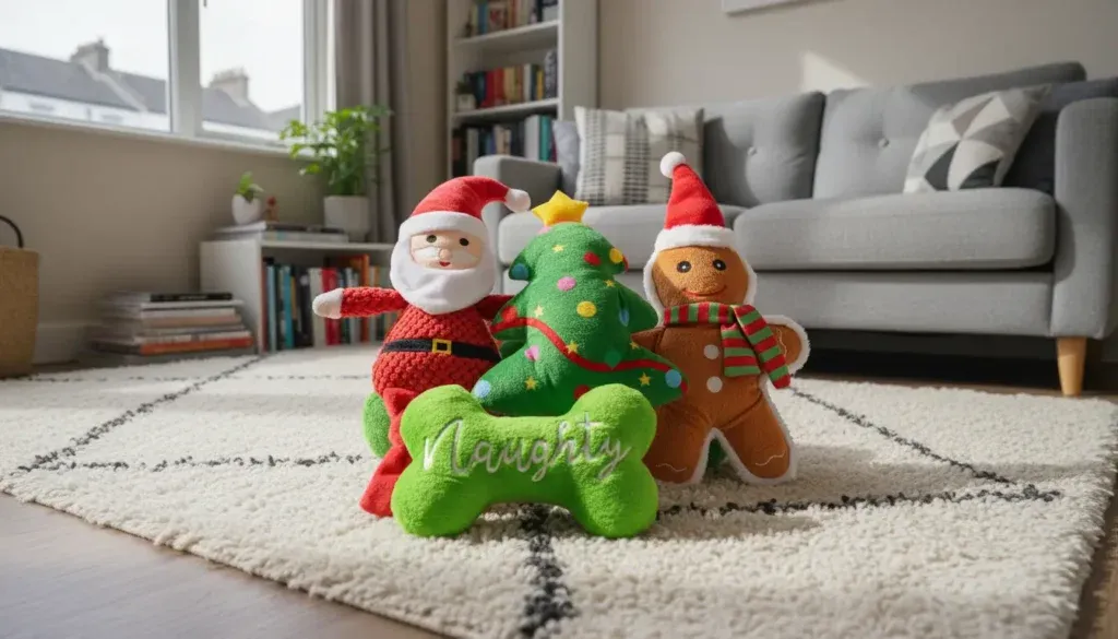 LECHONG Christmas Dog Toys 4-Pack