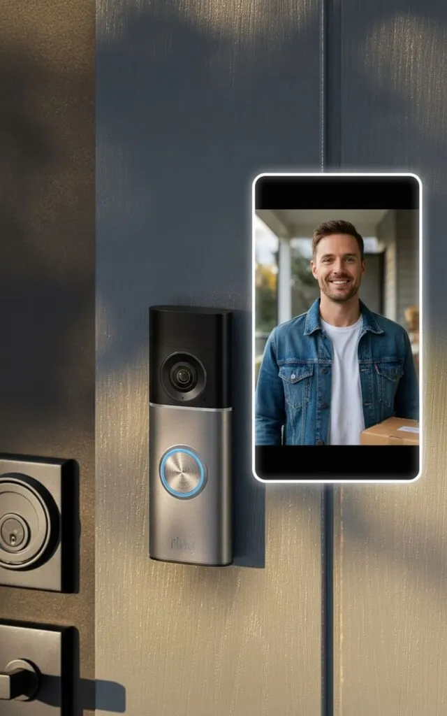 Ring Doorbell view at night