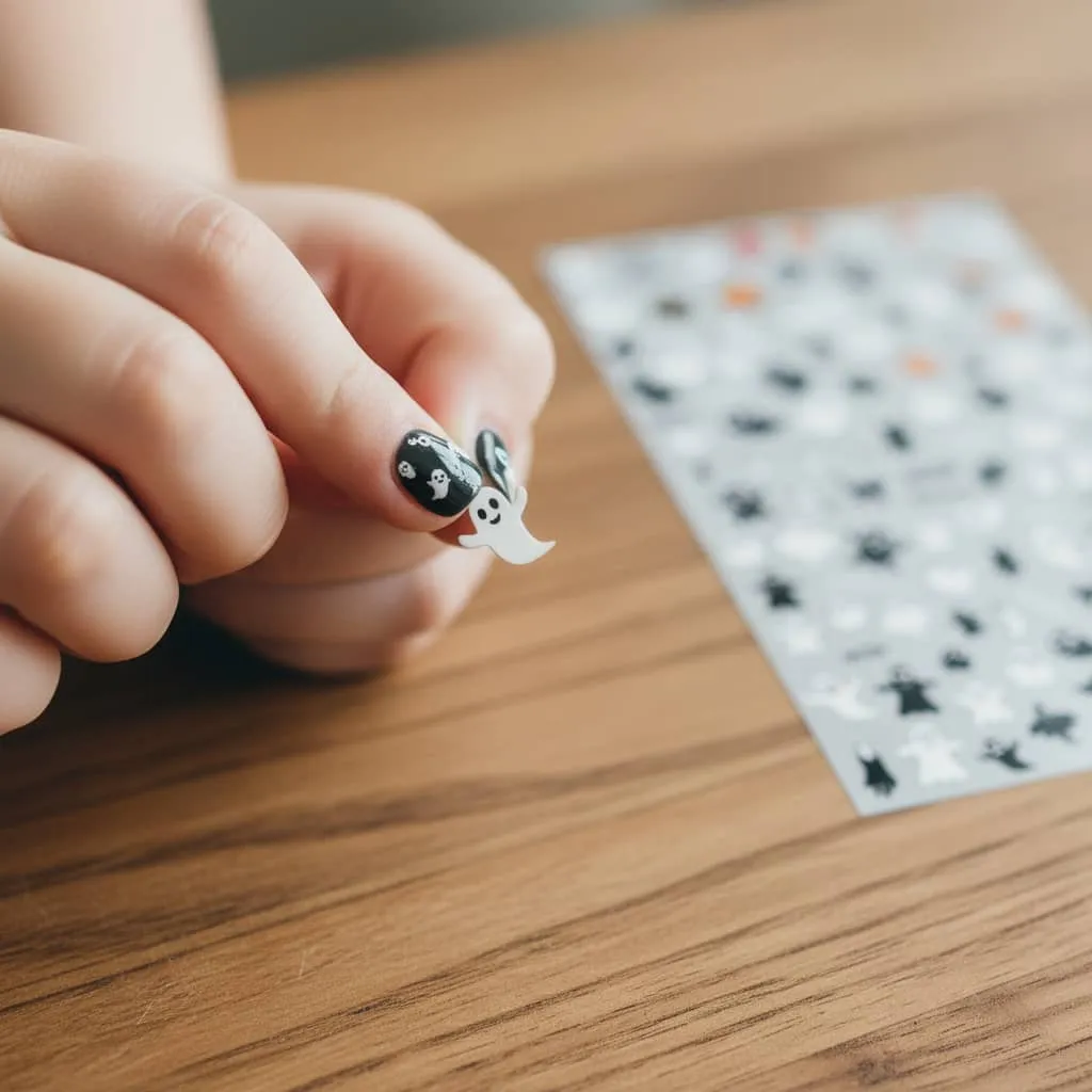 Halloween nail art on kids