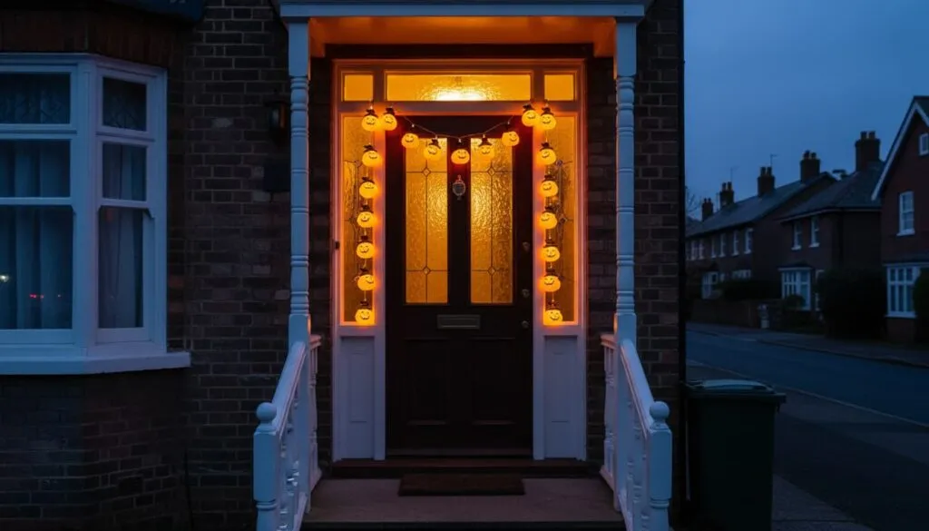Close up of pumpkin lights