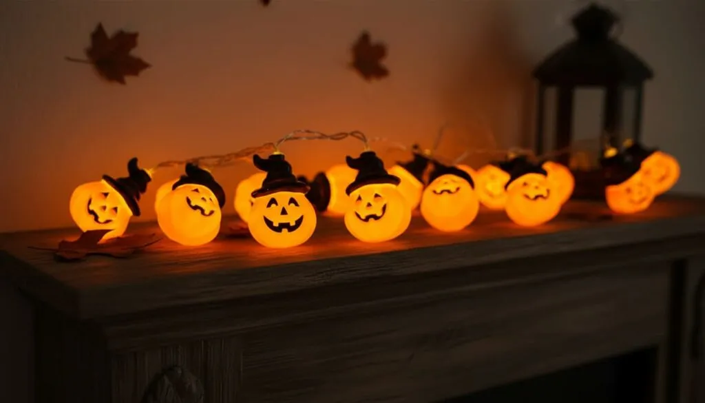 Pumpkin lights at night