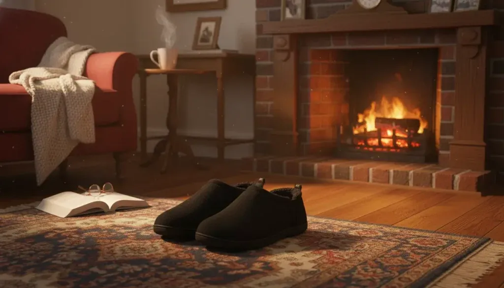 Snug Leaves Men's Faux Wool Slippers